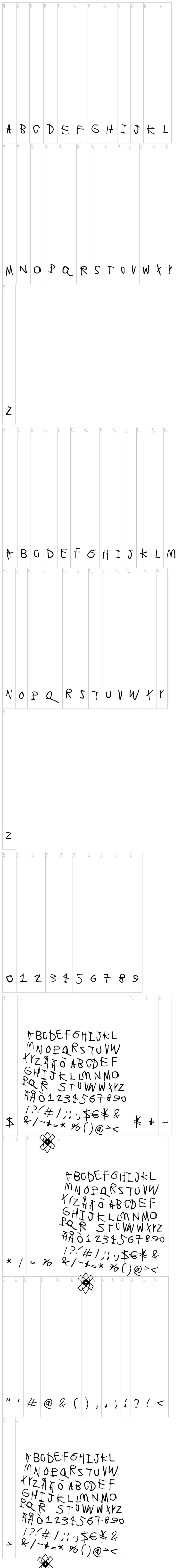 Lyhyt Lauantai font map